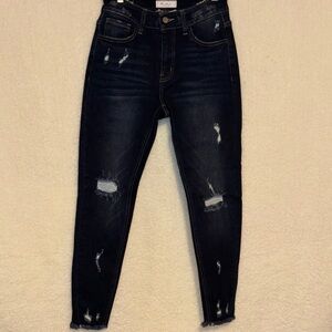 KanCan Dark Wash Distressed Skinny Jeans